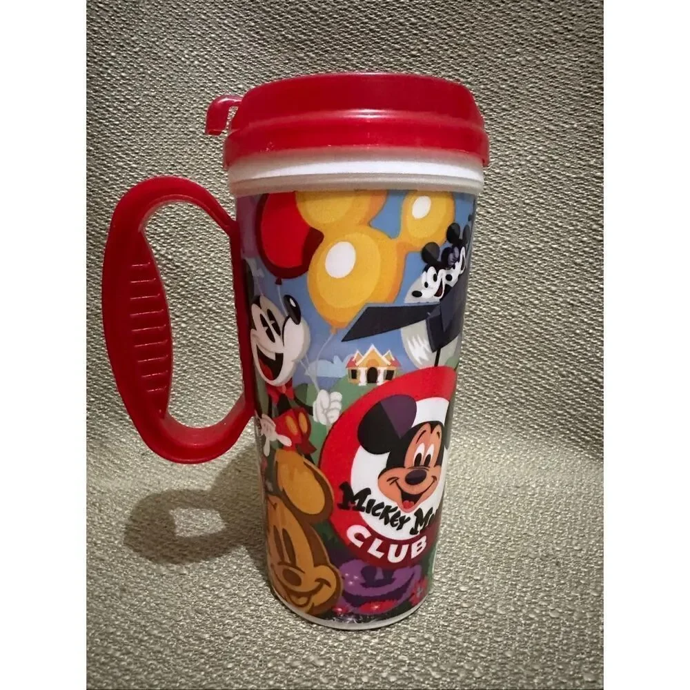 Walt Disney World Mickey Mouse Club Whirley Rapid Fill Reusable Travel Mug Cup